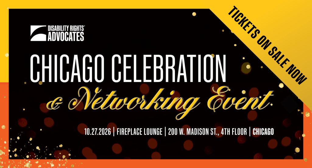 DRA logo + "Chicago Celebration and Networking Event" + "10.27.2026. Fireplace Lounge, 200 W. Madison St., 4th floor, Chicago" + "Tickets now on sale"