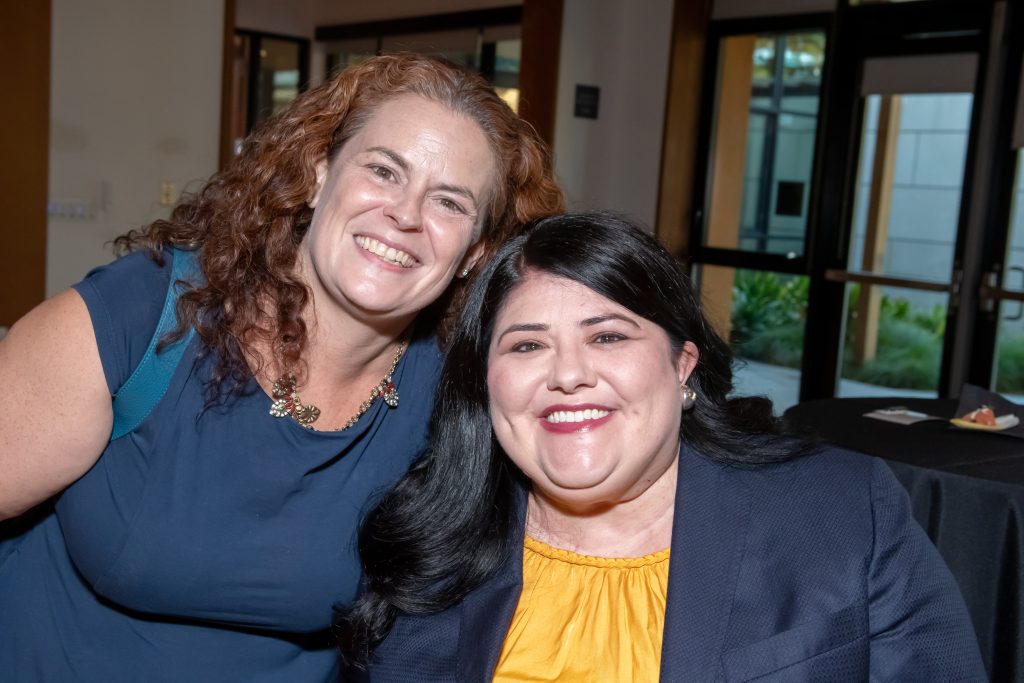 DRA’s Rebecca Williford poses with DRA Board Treasurer Kara Janssen